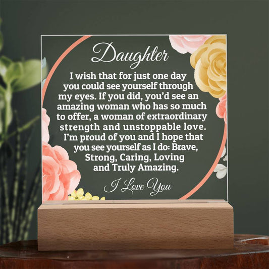 To My Daughter I Love You Acrylic Plaque | Night Light