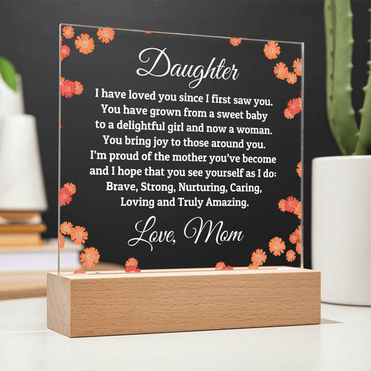 To My Daughter From Mom Acrylic Plaque | Night Light