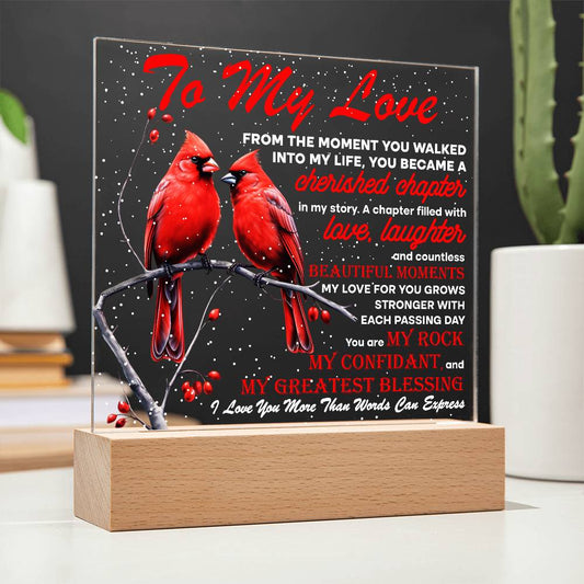 To My Love Acrylic Plaque | Night Light