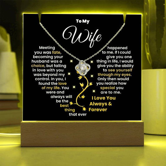 To My Wife Acrylic Plaque Night Light With Necklace (Best Thing Ever Happened To Me)