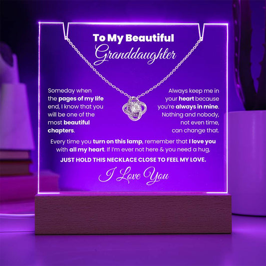 To My Granddaughter Acrylic Plaque Night Light With Necklace (Beautiful Chapters)