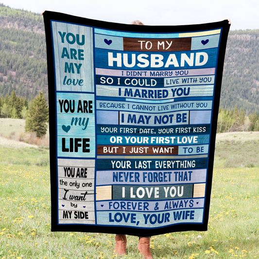 To My Husband Blanket - Cozy Plush Blanket