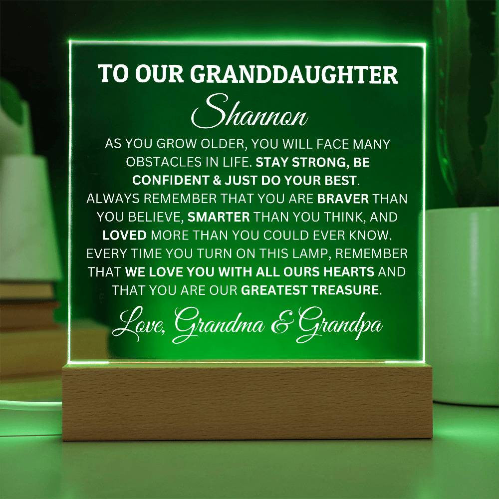 Personalized Acrylic Plaque For Granddaughter, To Our Granddaughter, You Are Our Greatest Treasure Acrylic Plaque