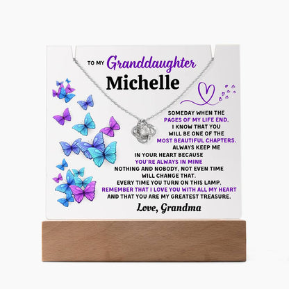 Personalized Keepsake Acrylic With Granddaughter's Name, To My Granddaughter, Night Light With Necklace (Greatest Treasure)