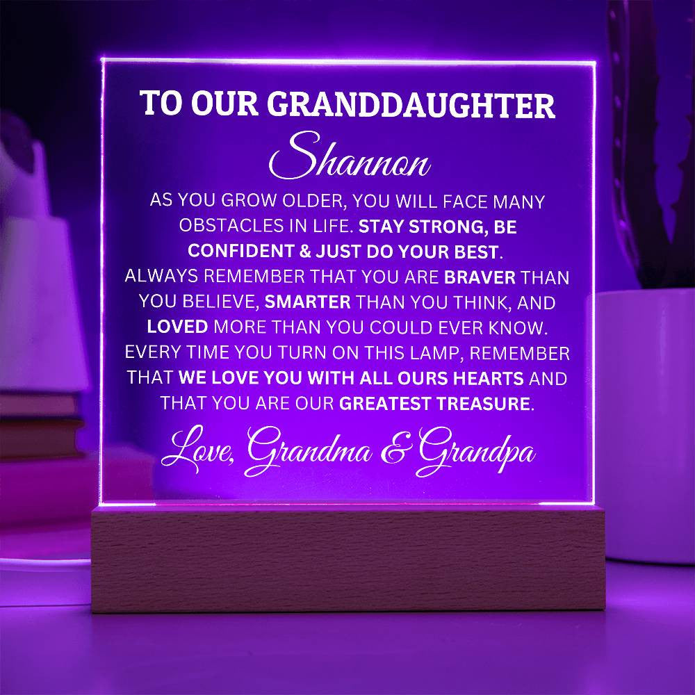 Personalized Acrylic Plaque For Granddaughter, To Our Granddaughter, You Are Our Greatest Treasure Acrylic Plaque