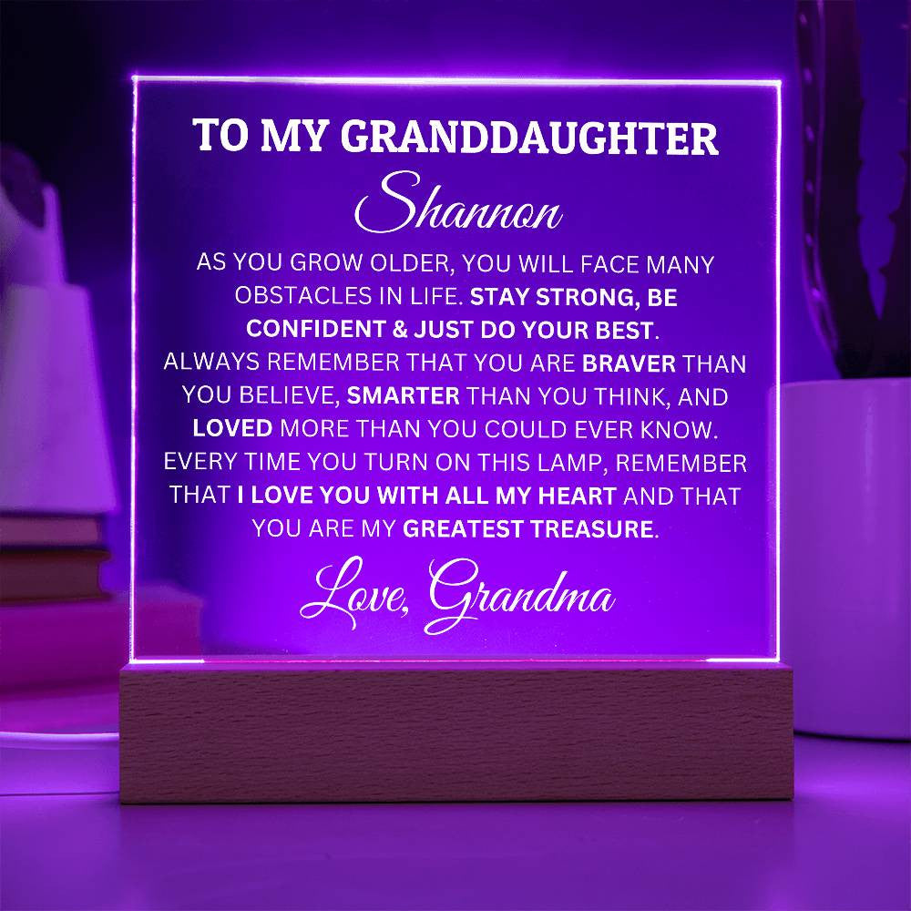 Personalized Acrylic Plaque For Granddaughter, To My Granddaughter, You Are My My Greatest Treasure