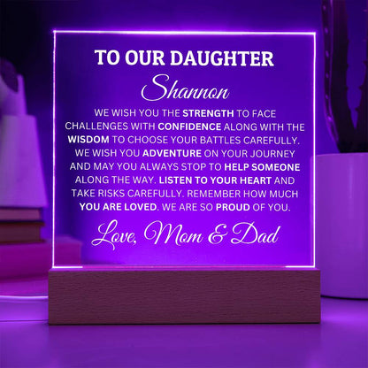 Personalized Acrylic Plaque For Daughter, To Our Daughter, We Are Proud Of You Acrylic Plaque