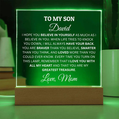 Personalized Acrylic Plaque For Son, To My Son, I Believe In You Acrylic Plaque