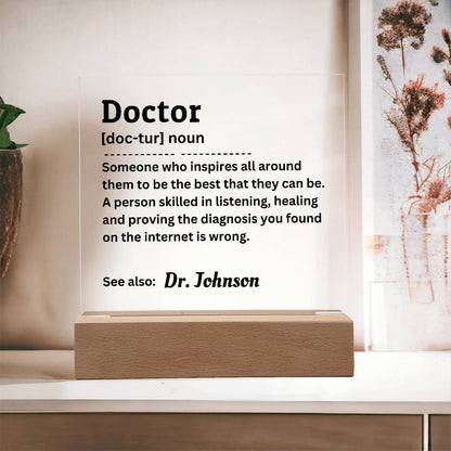 Personalized Doctor Definition Acrylic Plaque