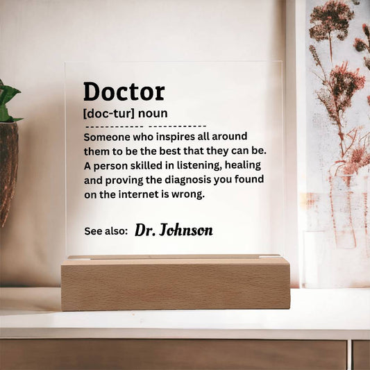 Personalized Doctor Definition Acrylic Plaque