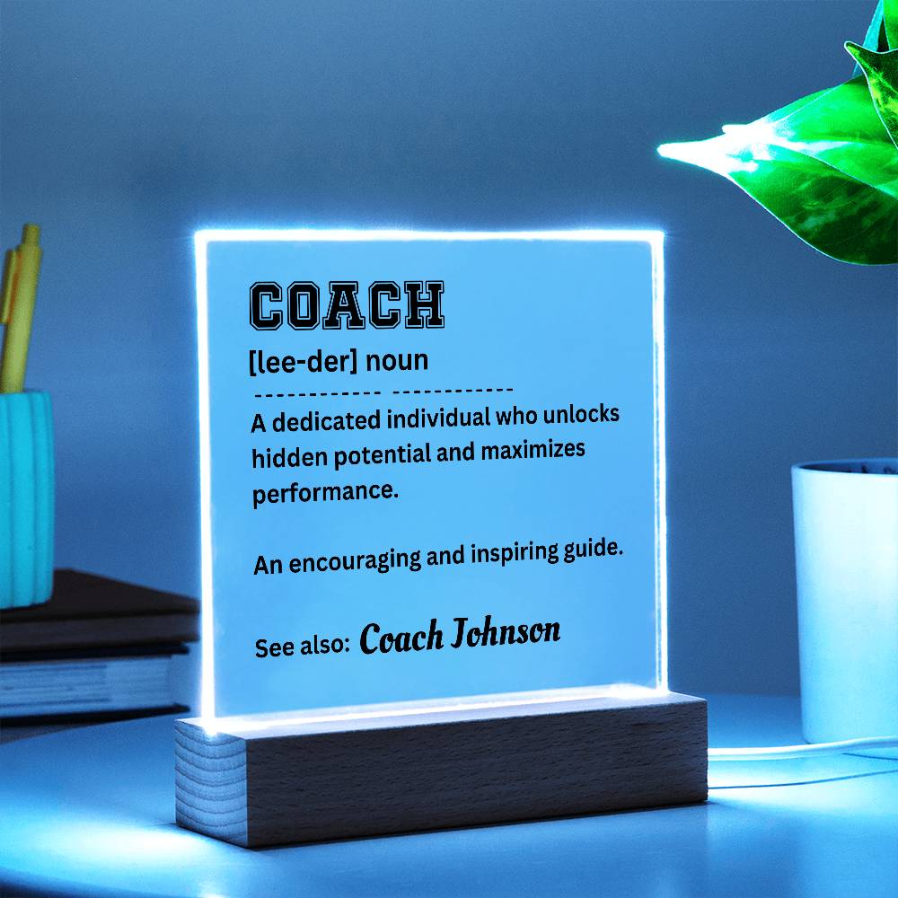 Personalized Coach Acrylic Plaque, Definition Gift