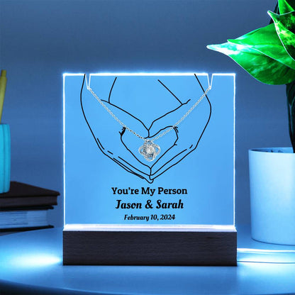 You're My Person - Soulmate Gift Acrylic Plaque Necklace Bundle