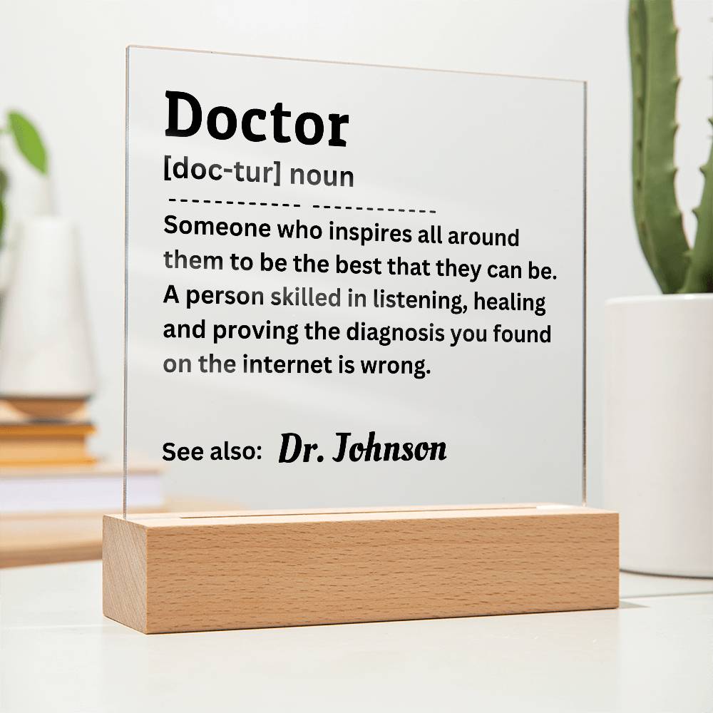 Personalized Doctor Definition Acrylic Plaque