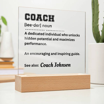 Personalized Coach Acrylic Plaque, Definition Gift