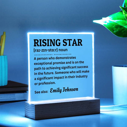 Personalized Rising Star Acrylic Plaque, Definition Gift